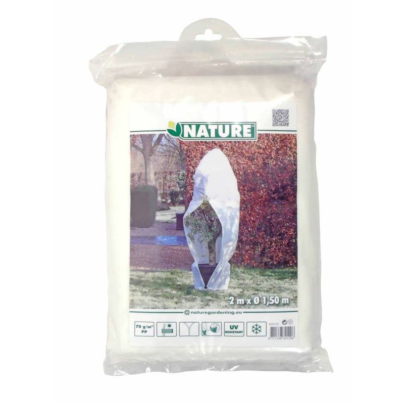 Nature Fleece talvipeite vetoketjulla 70 g/m² valkoinen 1,5x1,5x2 m
