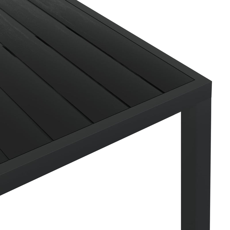 Puutarhapöytä musta 185x90x74 cm alumiini ja WPC