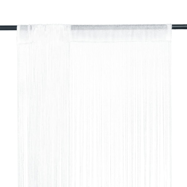 String-verhot 2 kpl 100x250 cm Valkoinen