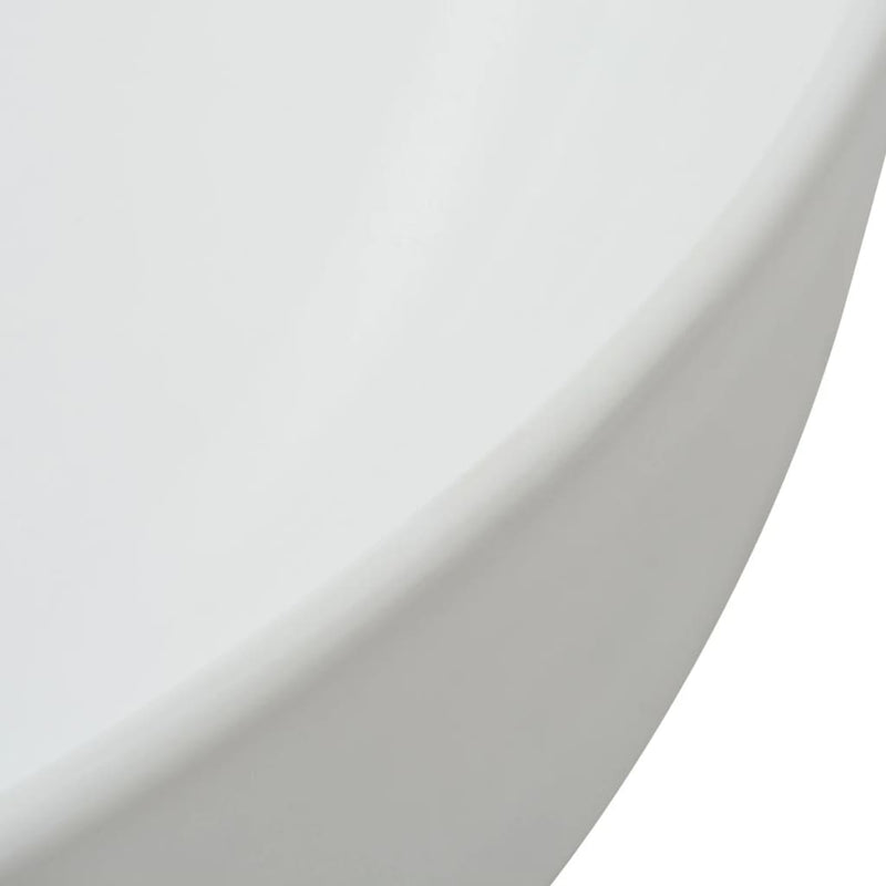 Pyöreä keraaminen pesuallas 41,5x13,5 cm Valkoinen