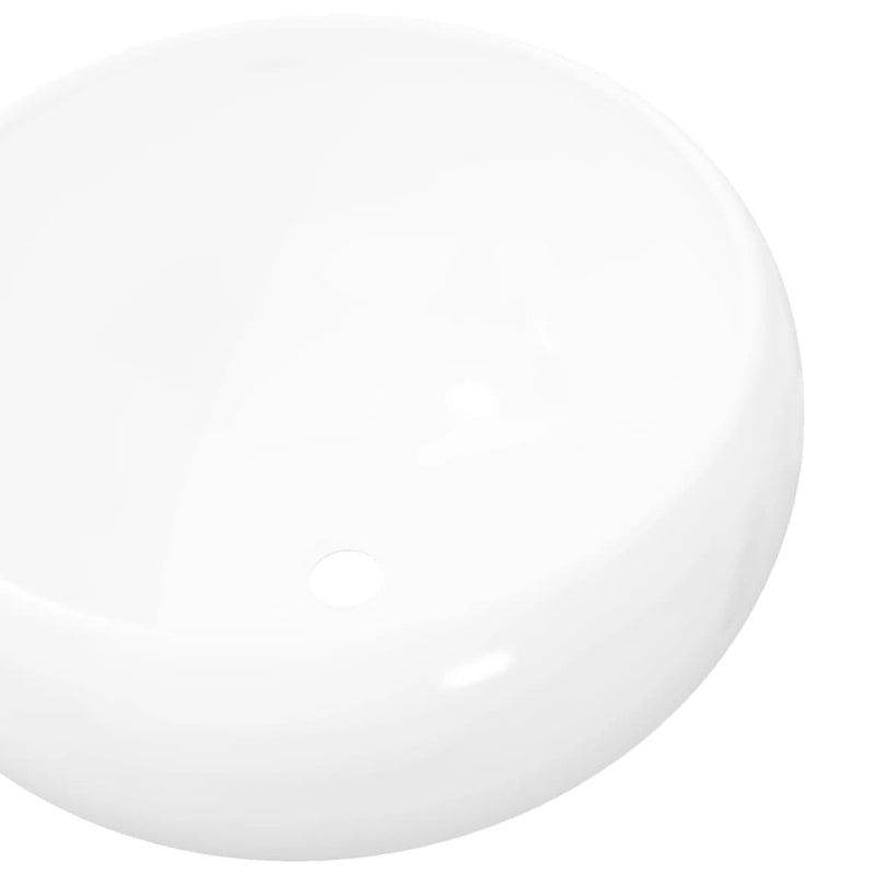 Pyöreä keraaminen pesuallas Valkoinen 40x15 cm - KIWAHome.com