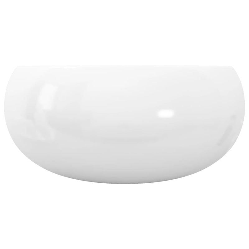 Pyöreä keraaminen pesuallas Valkoinen 40x15 cm - KIWAHome.com