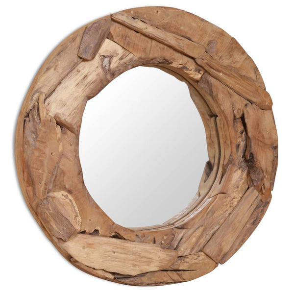 Koristeellinen peili pyöreä 60 cm Tiikki