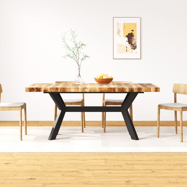 Ruokapöytä Kiinteä mangopuu ja teräsjalusta 180 cm