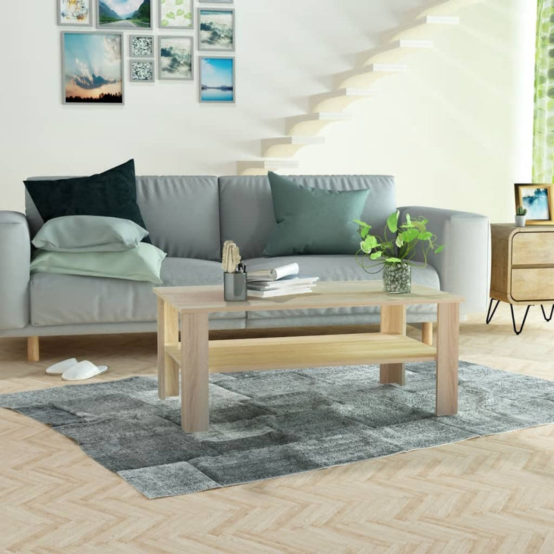 Sohvapöytä lastulevy 100x59x42 cm tammen värinen Kahvipöydät
