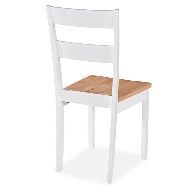 Ruokapöydän tuolit 6 kpl valkoinen täysi kumipuu