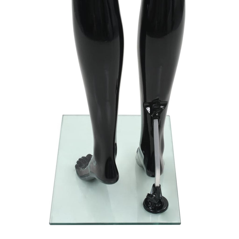 Aidon kokoinen naismallinukke lasijalustalla musta 175 cm - KIWAHome.com