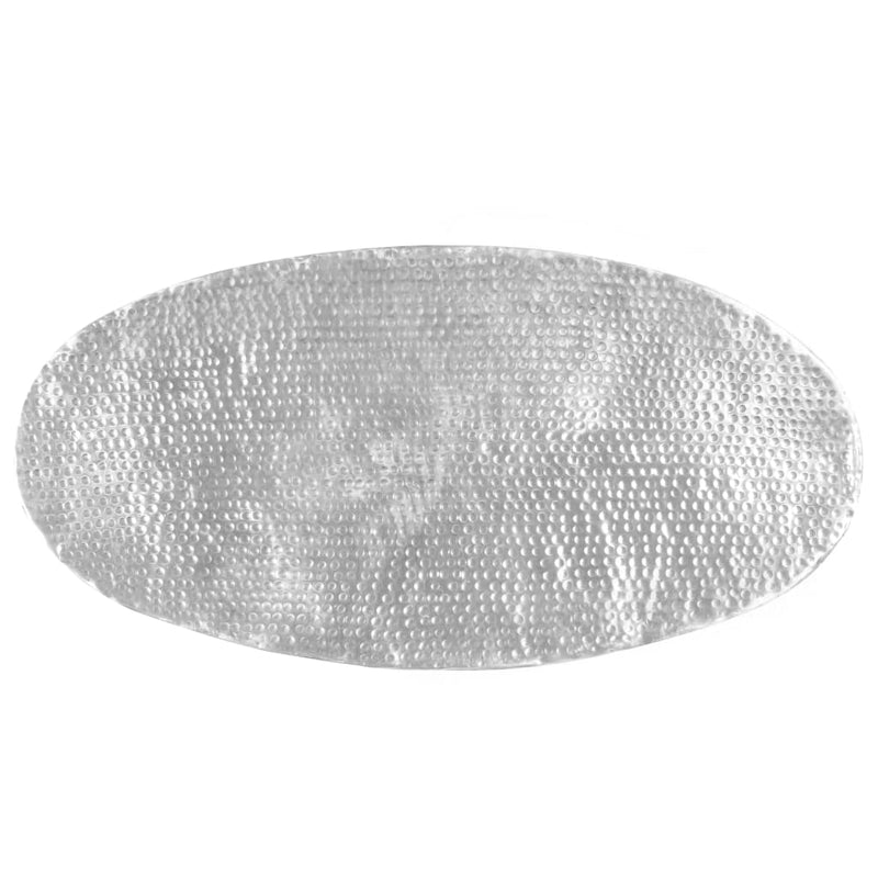 Sohvapöytä vasaroitu alumiini 100x50x28 cm hopea