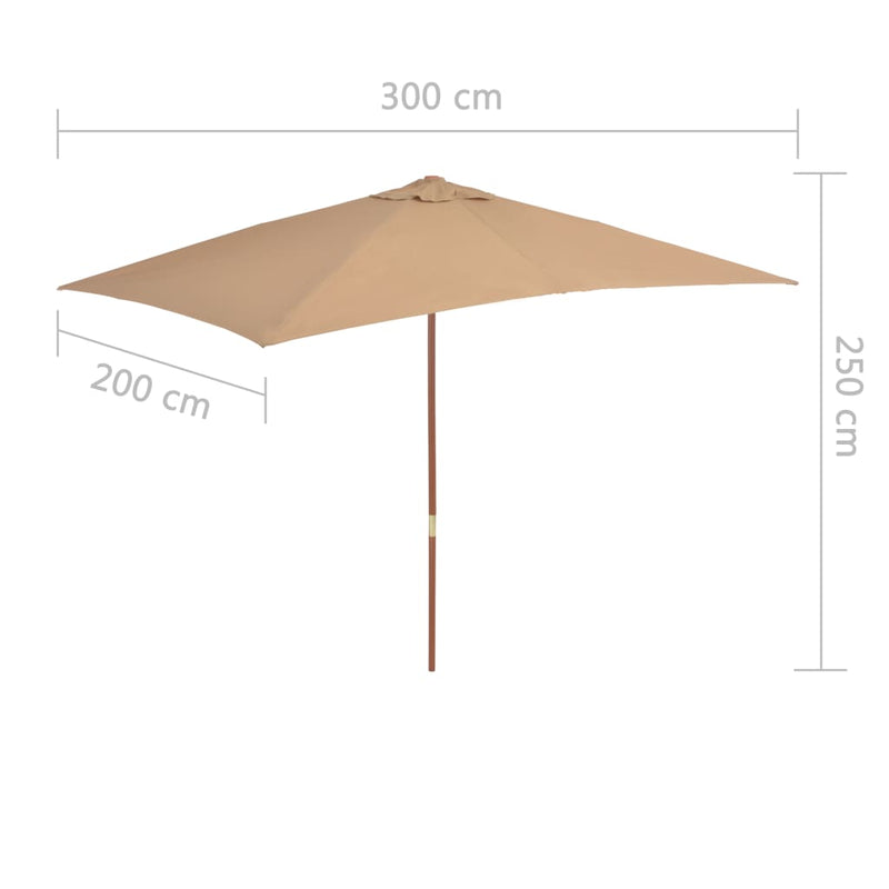 Aurinkovarjo puurunko 200x300 cm harmaanruskea - KIWAHome.com
