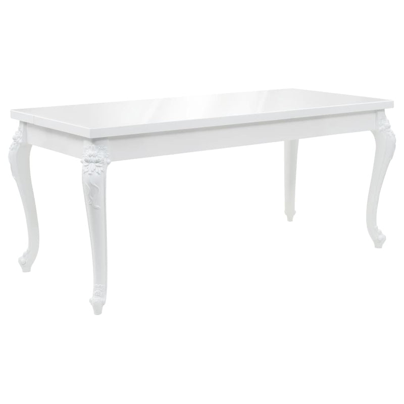 Ruokapöytä 179x89x81 cm korkeakiilto valkoinen Keittiön & ruokapöydät