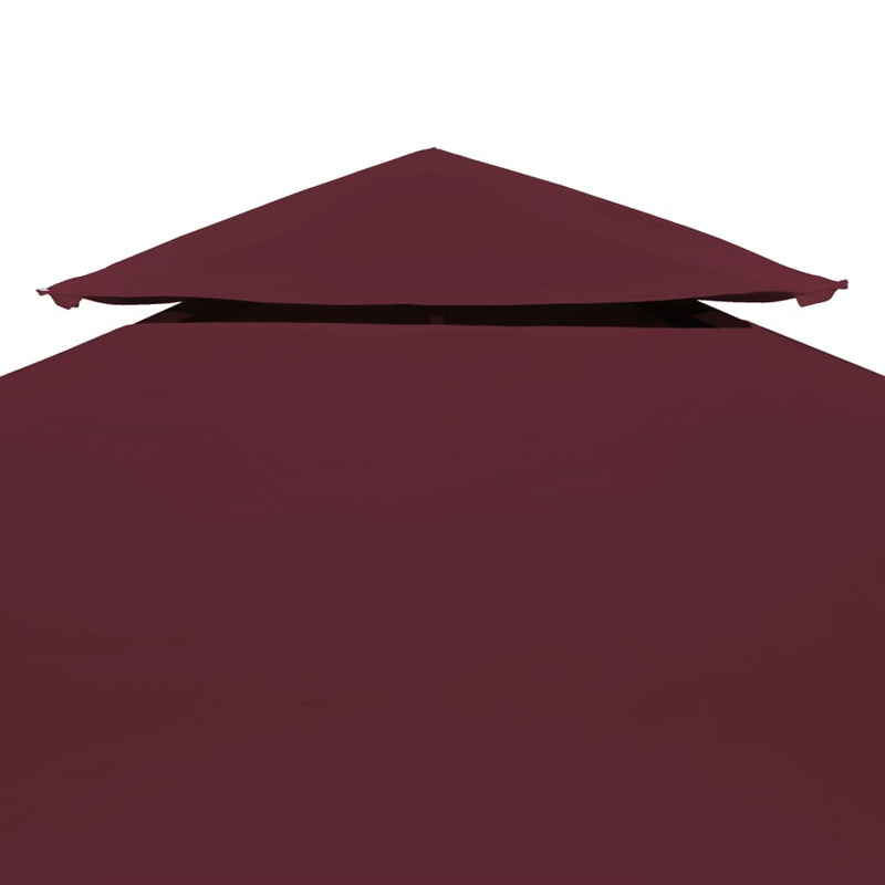 Kaksikerroksinen huvimajan katto 310 g/m² 3x3 m viininpunainen - KIWAHome.com