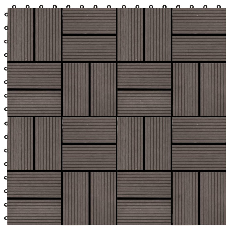 Lattialaatat 11 kpl WPC 30x30 cm 1 m² tummanruskea Lattiat & matot