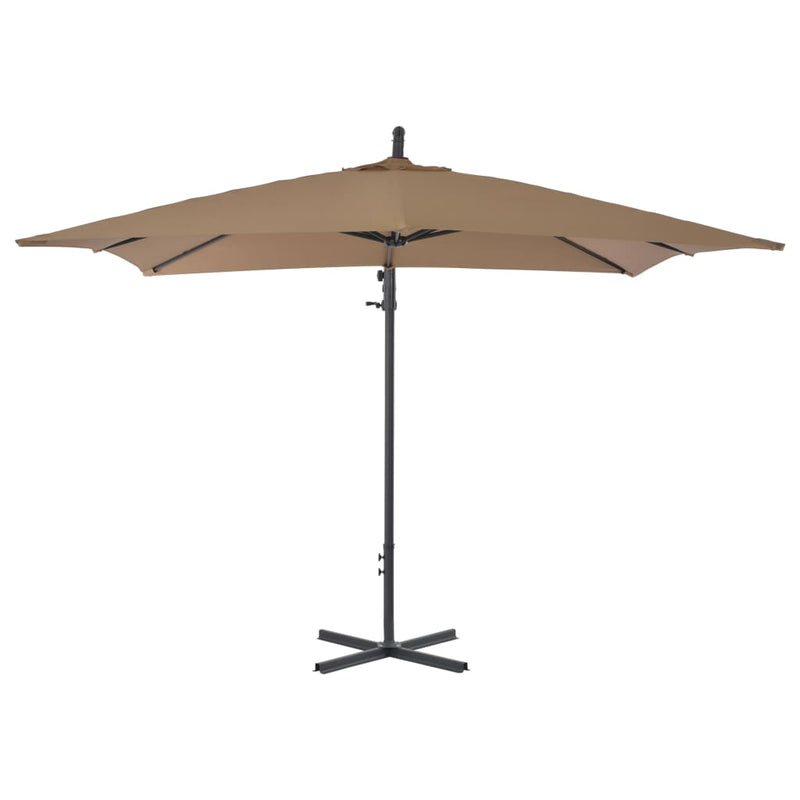 Riippuva aurinkovarjo teräspylväällä 250x250 cm harmaanruskea Päivän- & aurinkovarjot