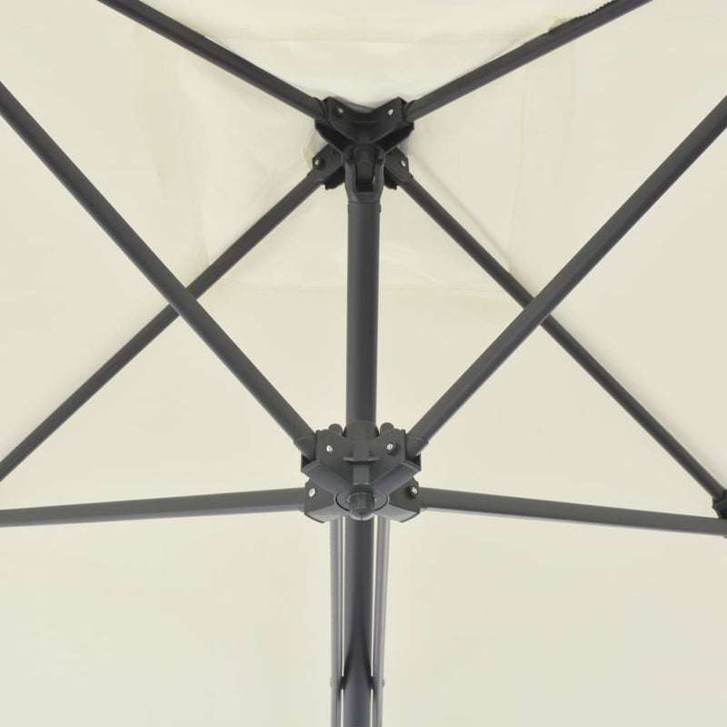 Aurinkovarjo terästanko 250x250 cm hiekanruskea - KIWA home