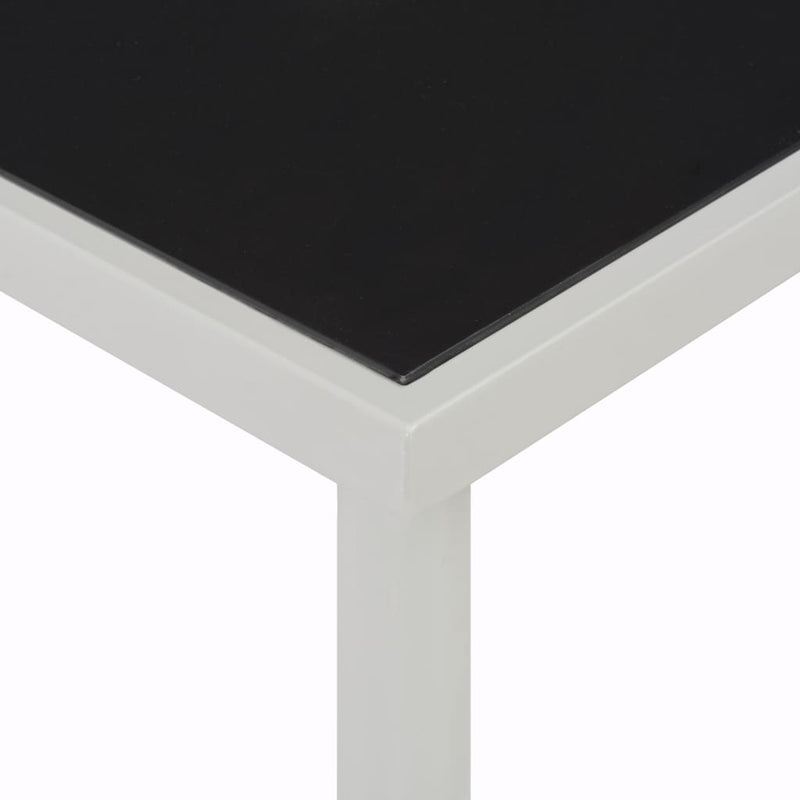 Puutarhapöytä musta 220x90x74,5 cm teräs - KIWAHome.com