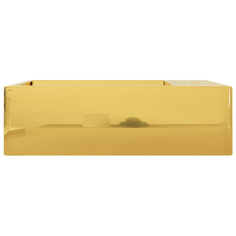 Pesuallas ylivuotoaukolla 49x25x15 cm keraaminen kulta