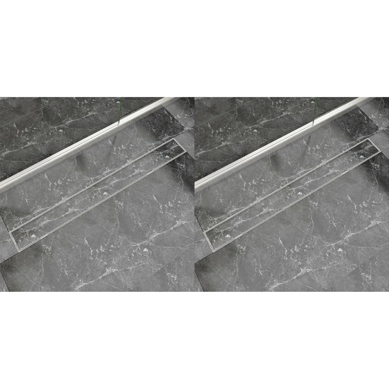 Lineaarinen suihkukaivo 2 kpl 1030x140 mm ruostumaton teräs Viemärit