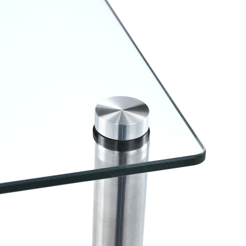 4-kerroksinen hylly läpinäkyvä 40x40x100 cm karkaistu lasi