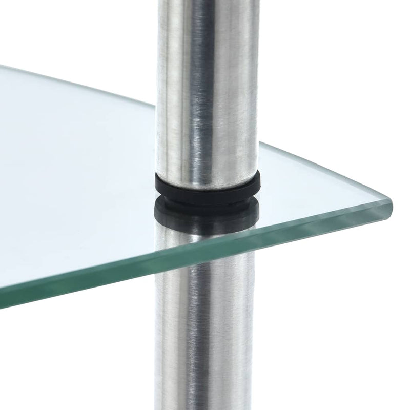 4-kerroksinen hylly läpinäkyvä 30x30x100 cm karkaistu lasi