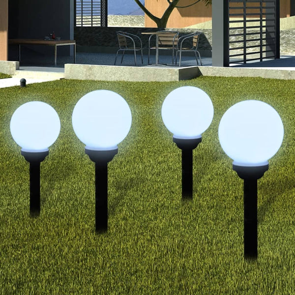 Puutarhan polkuvalaisin aurinkovoima pallo LED 15 cm 4 kpl - KIWAHome.com