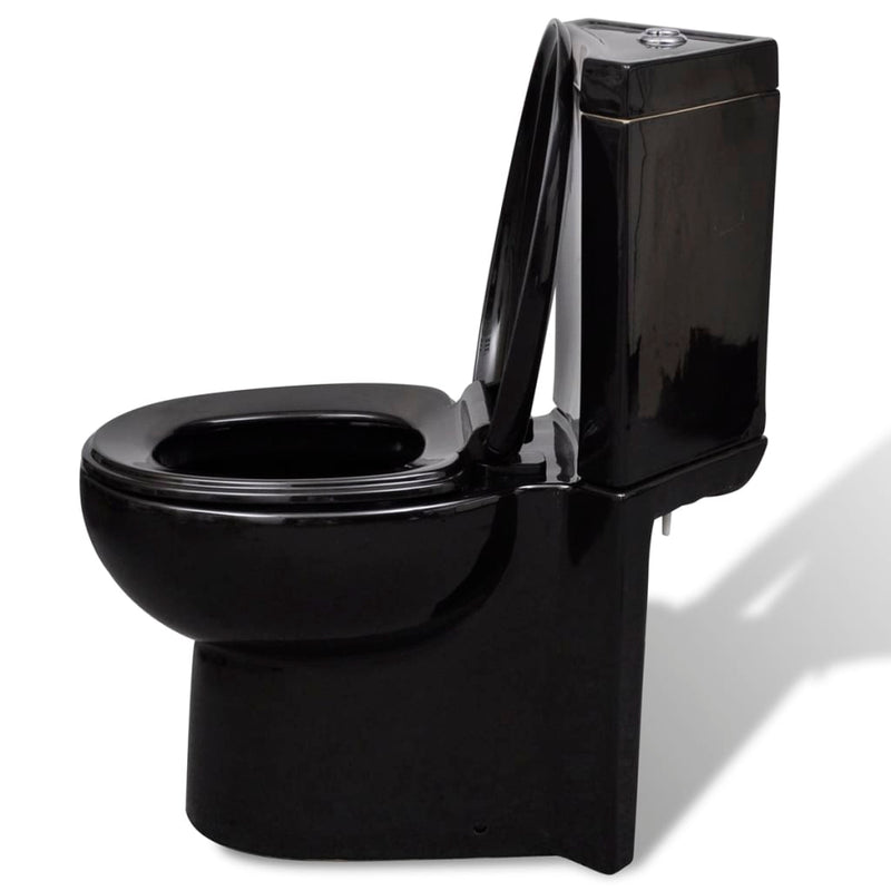 Kylpyhuoneen Nurkkaan Asennettava WC Keraaminen Musta