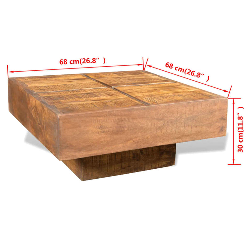 Sohvapöytä neliö Mangopuu Ruskea Kahvipöydät
