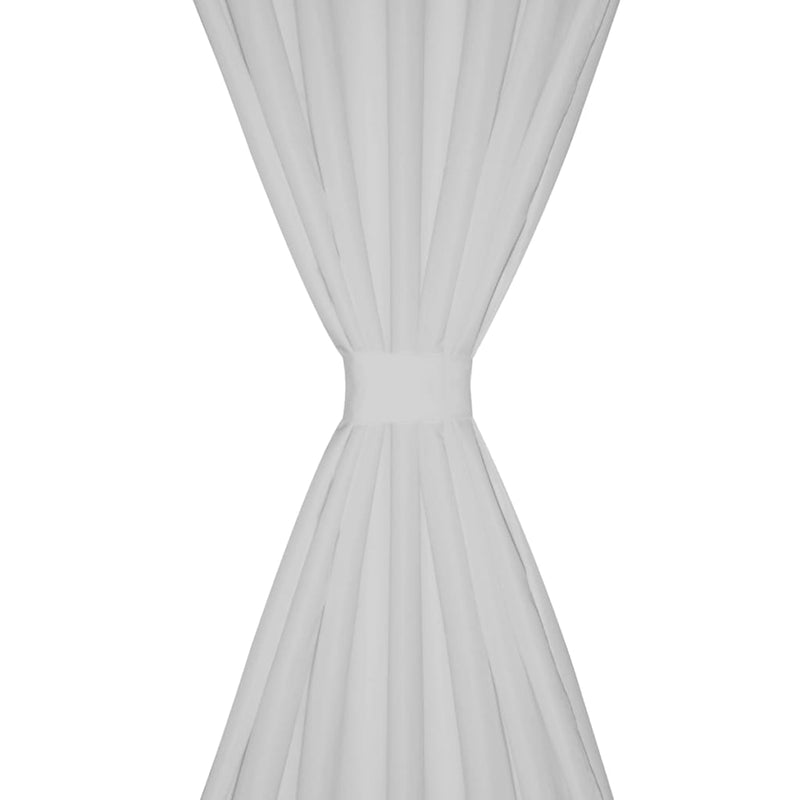 Valkoiset Mikro-Satiini Verhot Lenkeillä 2kpl 140 x 225 cm Verhot