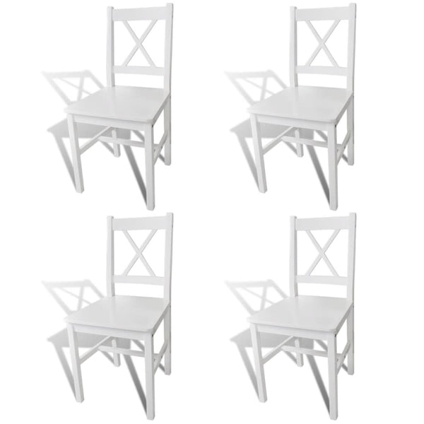 Ruokapöydän tuolit 4 kpl valkoinen mänty - KIWAHome.com