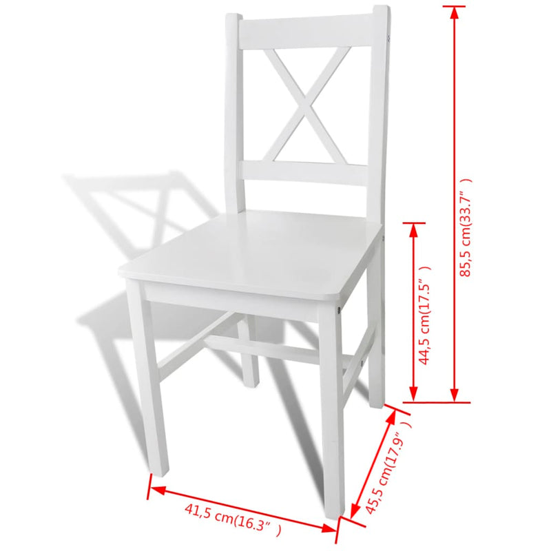 Ruokapöydän tuolit 4 kpl valkoinen mänty - KIWAHome.com