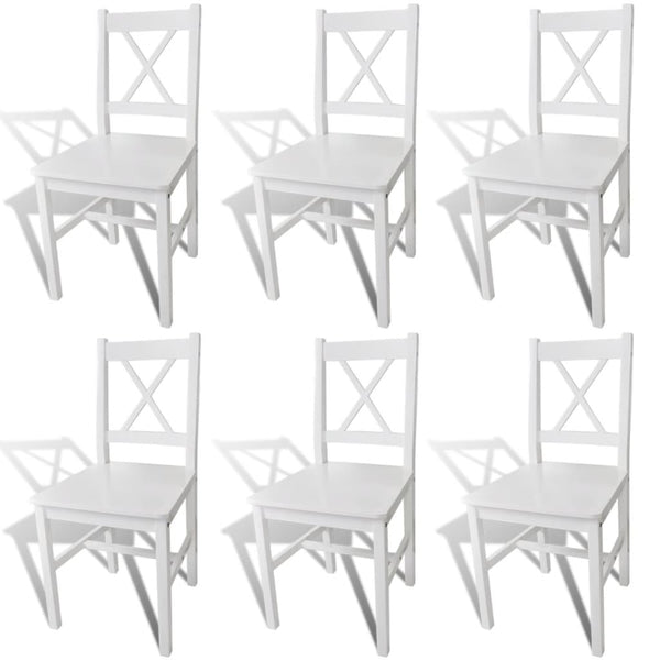 Ruokapöydän tuolit 6 kpl valkoinen mänty