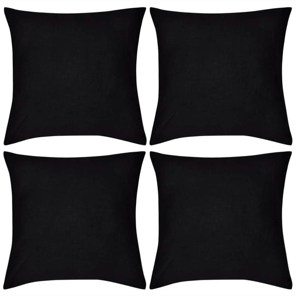 Musta Tyynynpäällinen 4 kpl Puuvilla 50 x 50 cm - KIWAHome.com