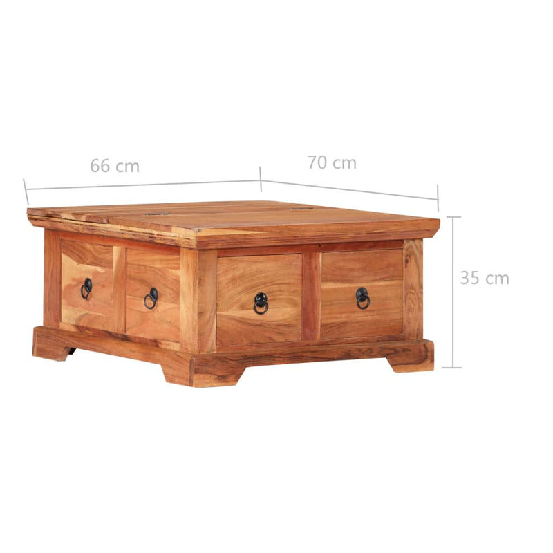 Sohvapöytä 66x70x35 cm täysi akaasiapuu Kahvipöydät
