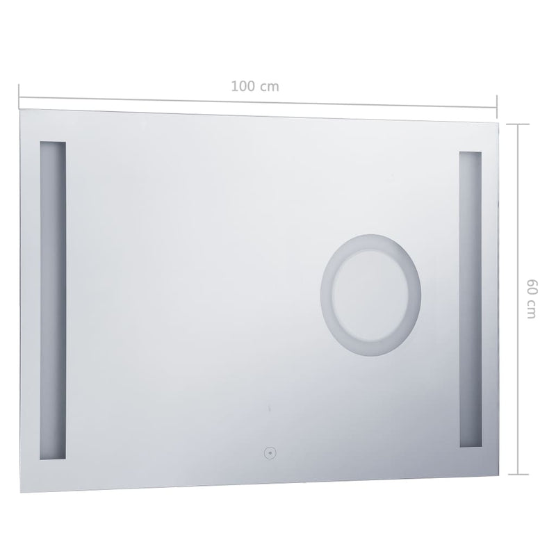 Kylpyhuoneen LED-seinäpeili kosketussensorilla 100x60 cm Peilit