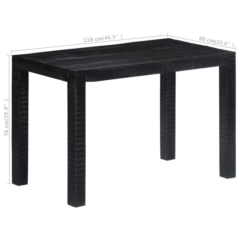 Ruokapöytä musta 118x60x76 cm mangopuu