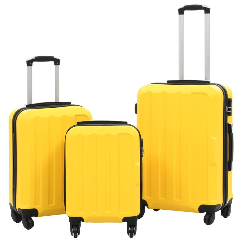 Kovapintainen matkalaukkusetti 3 kpl keltainen ABS
