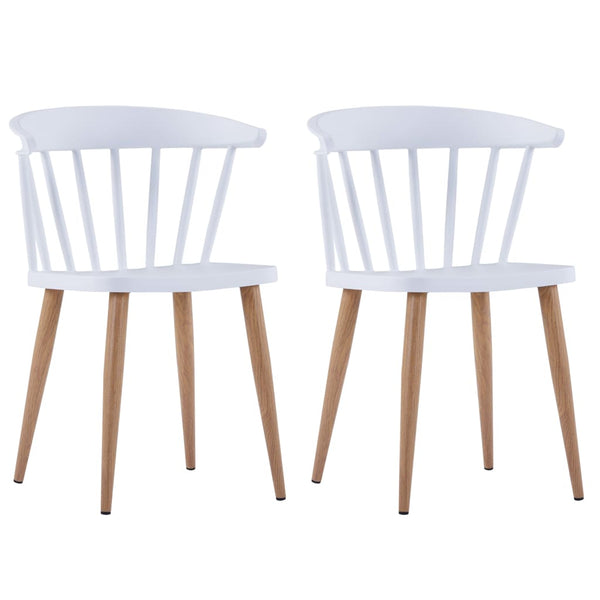 Ruokapöydän tuolit 2 kpl valkoinen muovi - KIWAHome.com