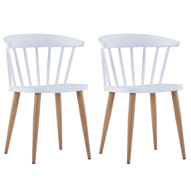 Ruokapöydän tuolit 2 kpl valkoinen muovi - KIWAHome.com