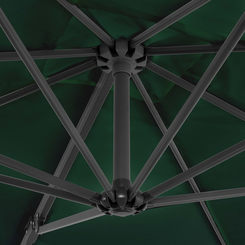 Päivänvarjo kannettavalla pohjalla vihreä Päivän- & aurinkovarjot