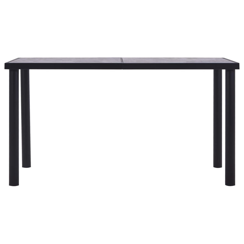 Ruokapöytä musta ja betoninharmaa 140x70x75 cm MDF