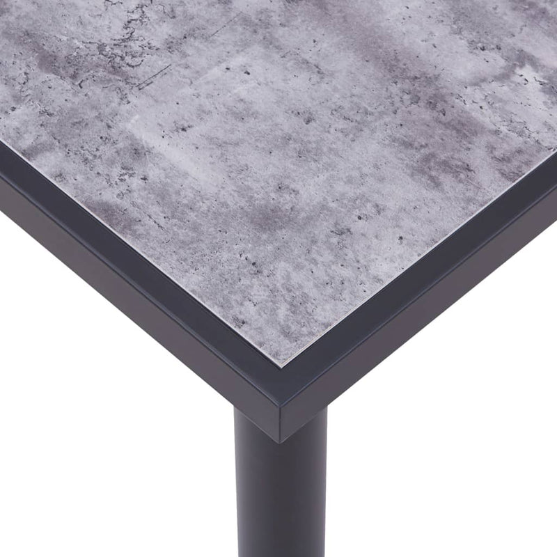 Ruokapöytä musta ja betoninharmaa 140x70x75 cm MDF