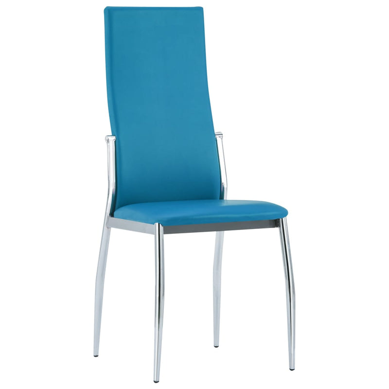 Ruokapöydän tuolit 4 kpl sininen keinonahka
