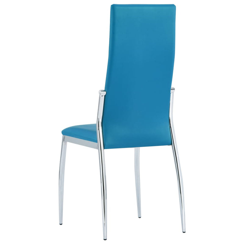 Ruokapöydän tuolit 4 kpl sininen keinonahka