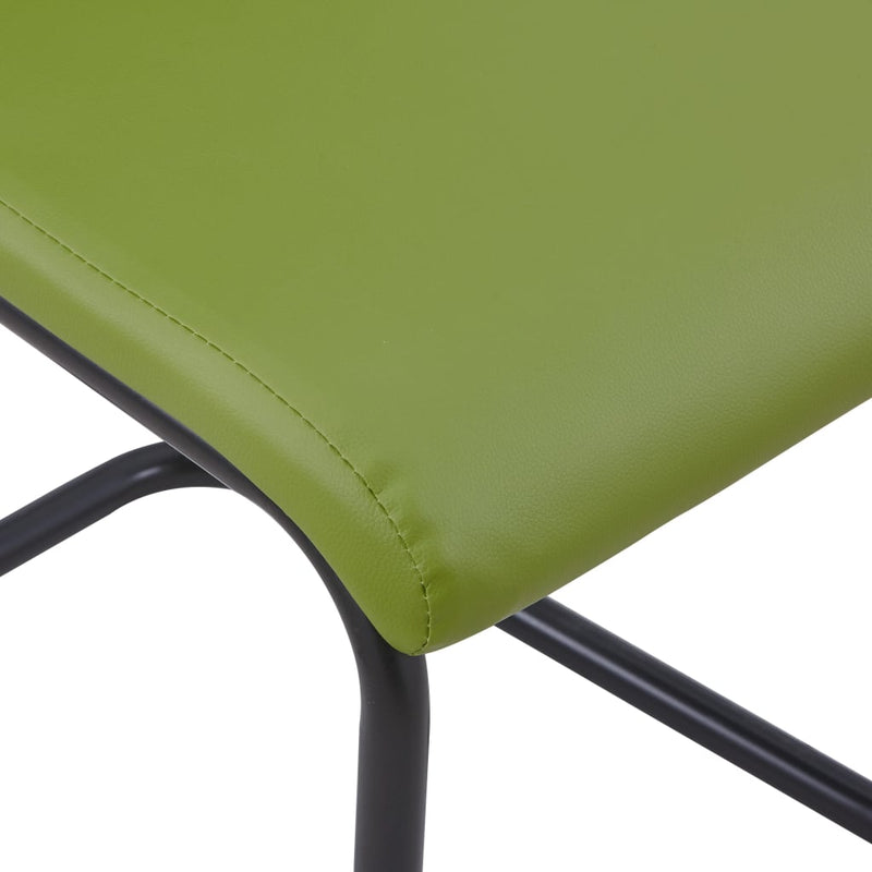 Takajalattomat ruokapöydän tuolit 4 kpl vihreä keinonahka