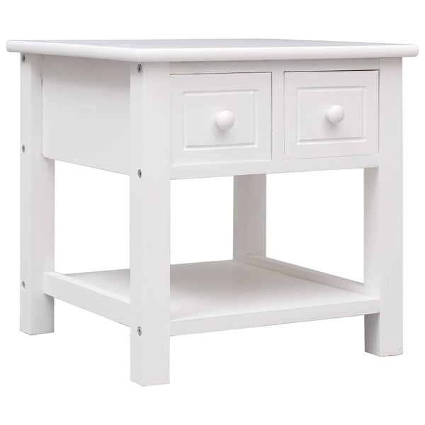 Sivupöytä valkoinen 40x40x40 cm keisaripuu - KIWAHome.com