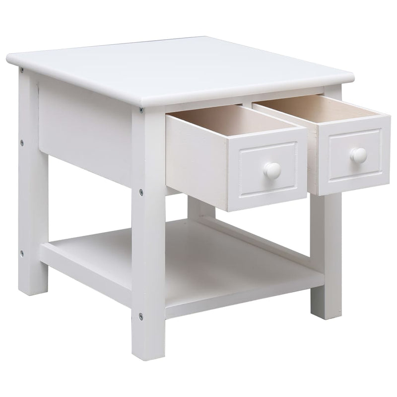 Sivupöytä valkoinen 40x40x40 cm keisaripuu - KIWAHome.com