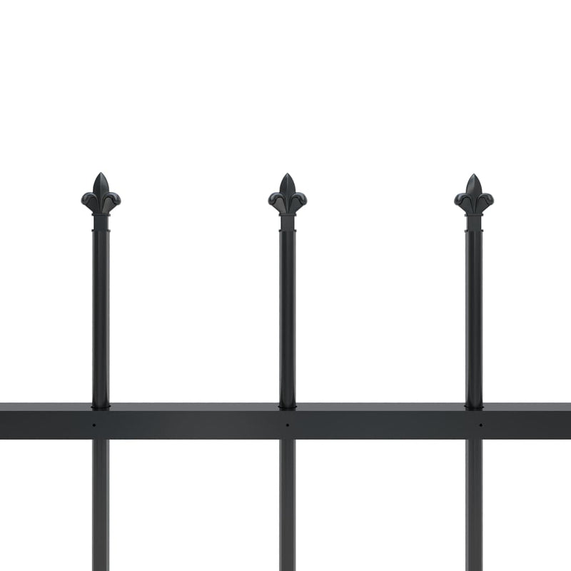 Puutarha-aita keihäänkärjillä 5,1x0,6 m teräs musta Aitapaneelit