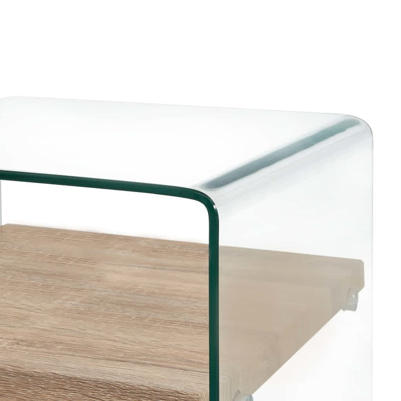 Sohvapöytä kirkas 50x50x45 cm karkaistu lasi