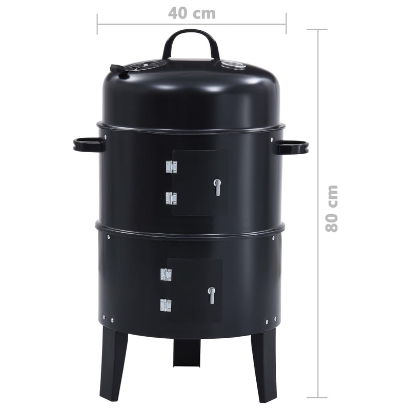 3-in-1 hiilisavustin BBQ-grilli 40x80 cm - KIWAHome.com