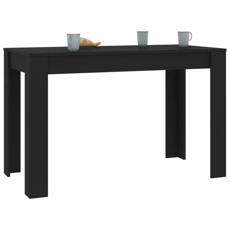 Ruokapöytä musta 120x60x76 cm lastulevy