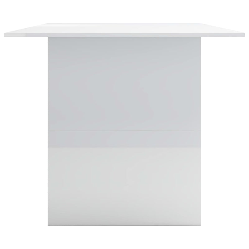 Ruokapöytä korkeakiilto valkoinen 180x90x76 cm lastulevy